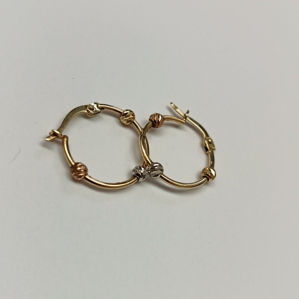 ARRACADAS PAR ORO COMBINADO 14 K 1.3 GRMS (SEMINUEVO)