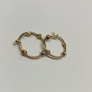 ARRACADAS PAR ORO COMBINADO 14 K 1.3 GRMS (SEMINUEVO)
