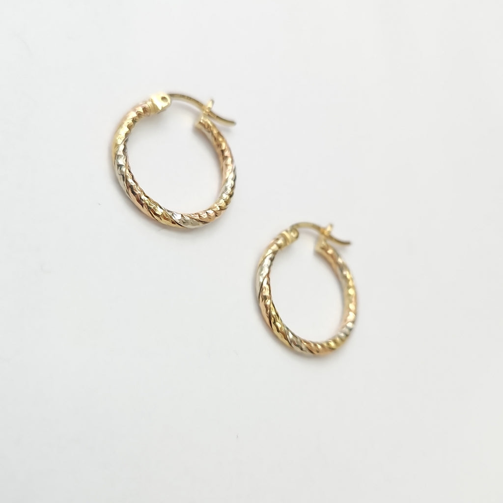 ARRACADAS PAR ORO COMBINADO 14 K 2,40 GRMS (SEMINUEVO)