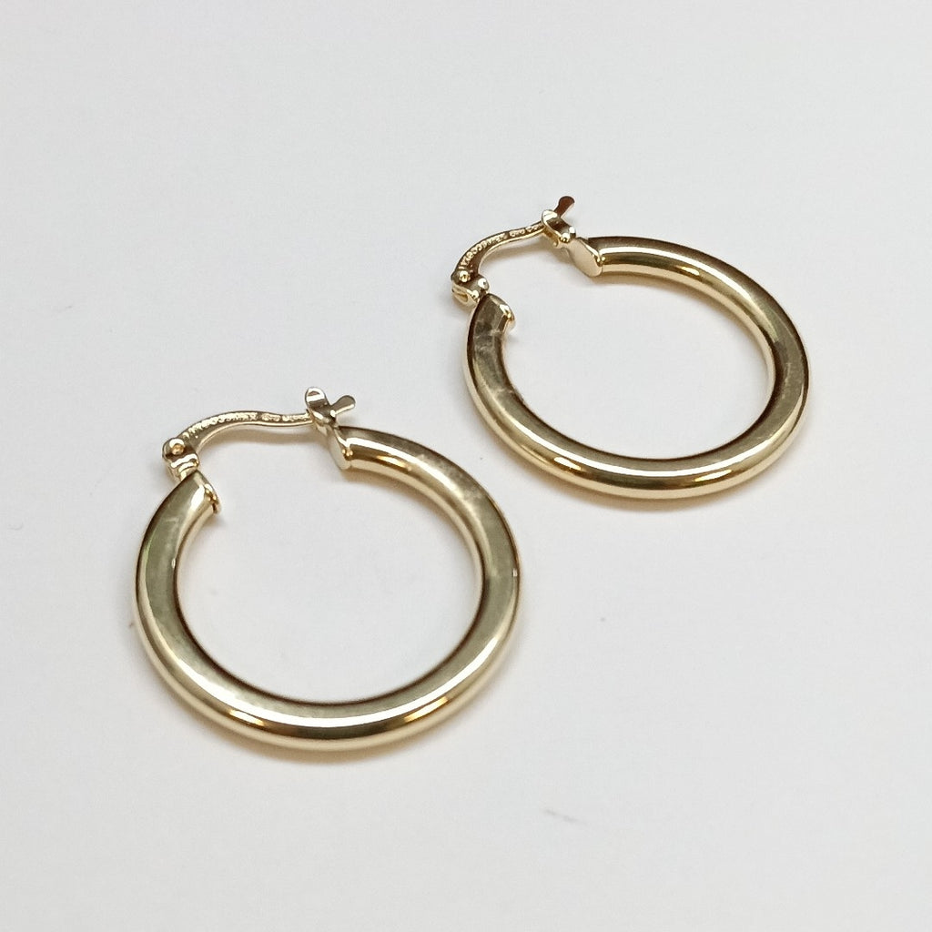 ARETES TEJIDO ARRACADA LISA 14K 2.1 GR (NUEVO)