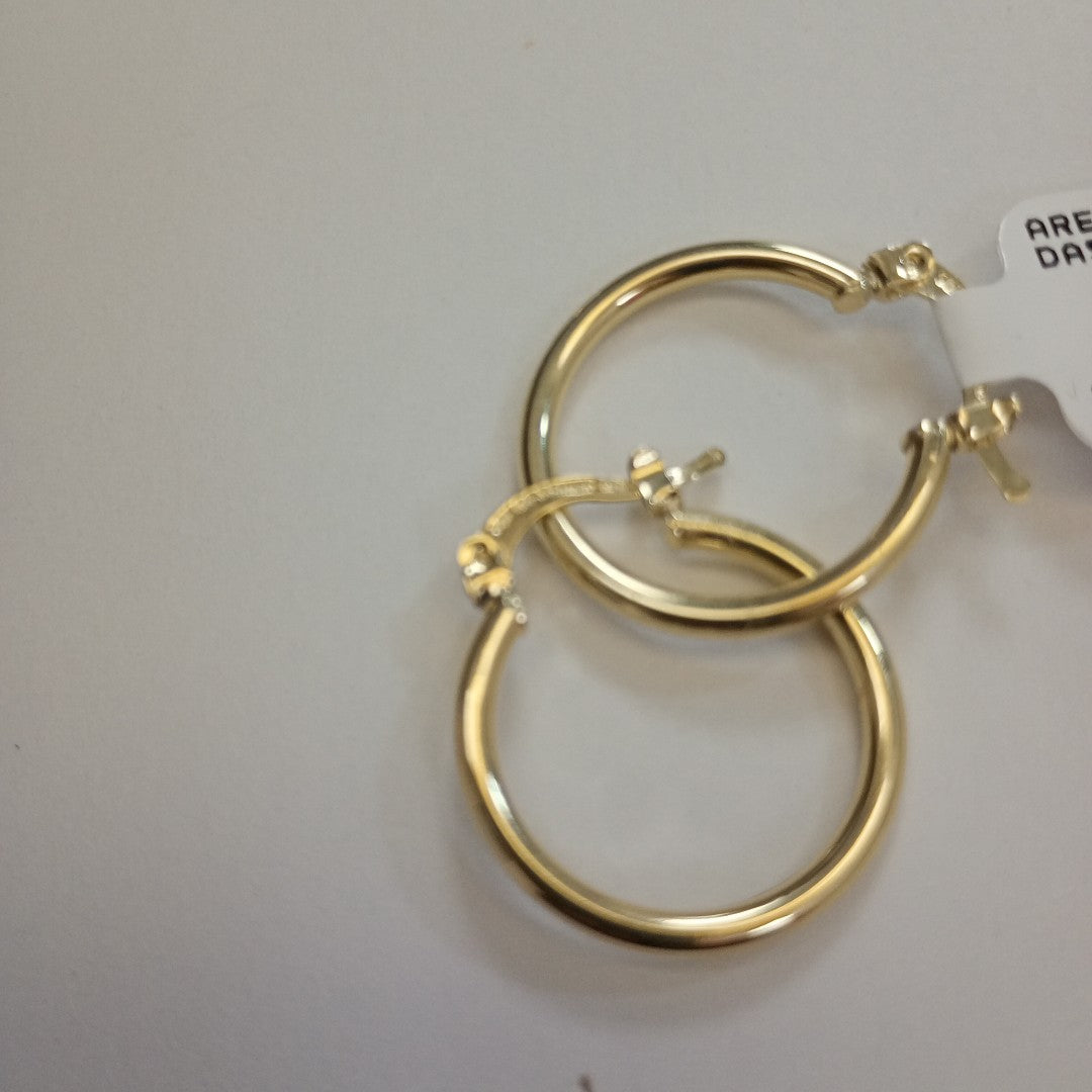 ARETES TEJIDO ARRACADAS LISAS 14K 1.2 GR (NUEVO)