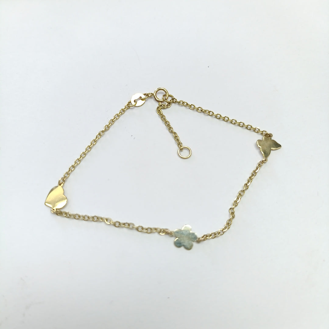 PULSERA ESPECIAL C FIGURAS 14K 18 CM 1.8 GR (NUEVO)
