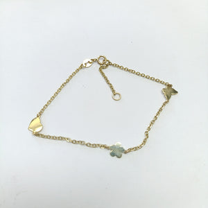 PULSERA ESPECIAL C FIGURAS 14K 18 CM 1.8 GR (NUEVO)