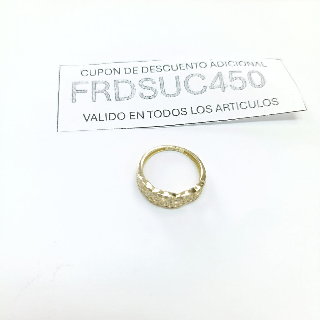 ANILLOS TRENZADO CON CIRCONIAS 14K TALLA 7 2.4 GR (NUEVO)