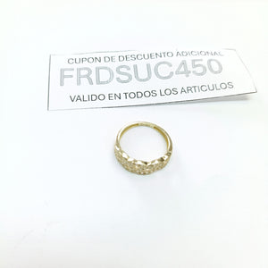 ANILLOS TRENZADO CON CIRCONIAS 14K TALLA 7 2.4 GR (NUEVO)