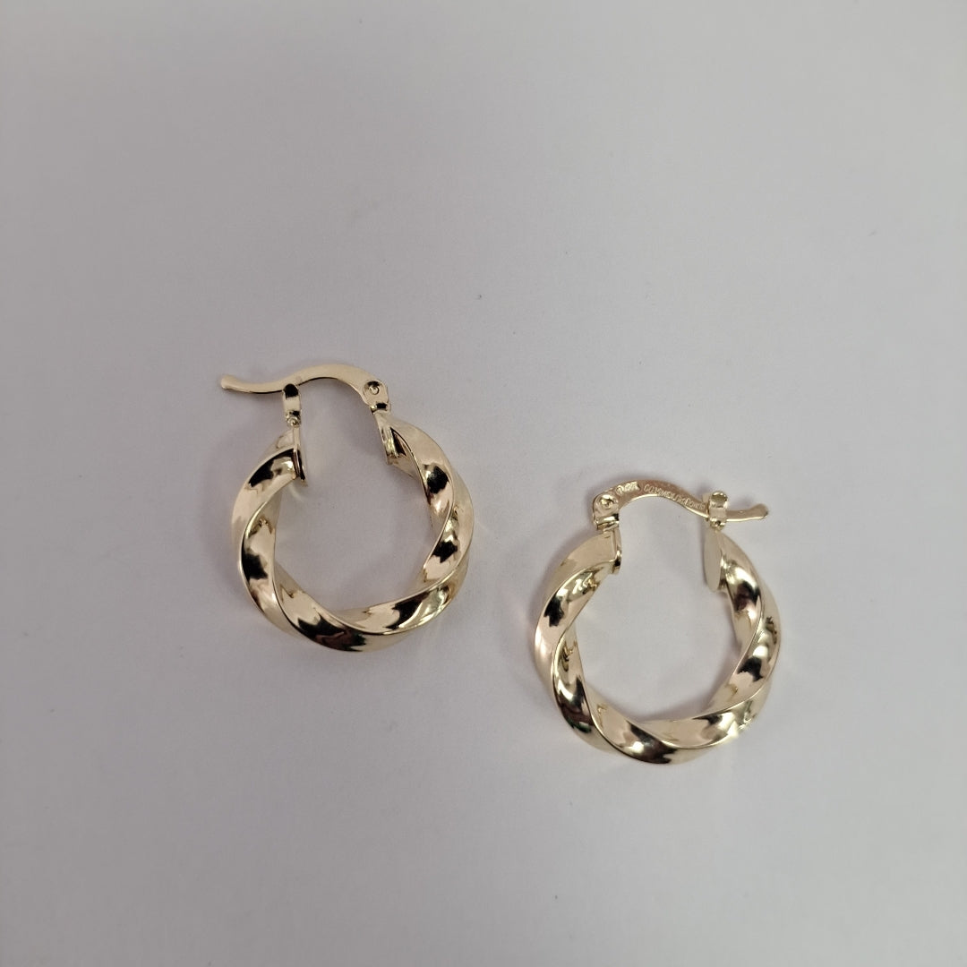 ARETES ARRACADA TORZAL 14K 2 GR (NUEVO)