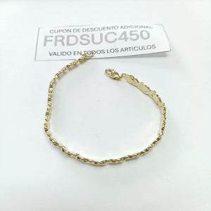PULSERA ESPECIAL XOXO 14K 18 CM 6.2 GR (NUEVO)