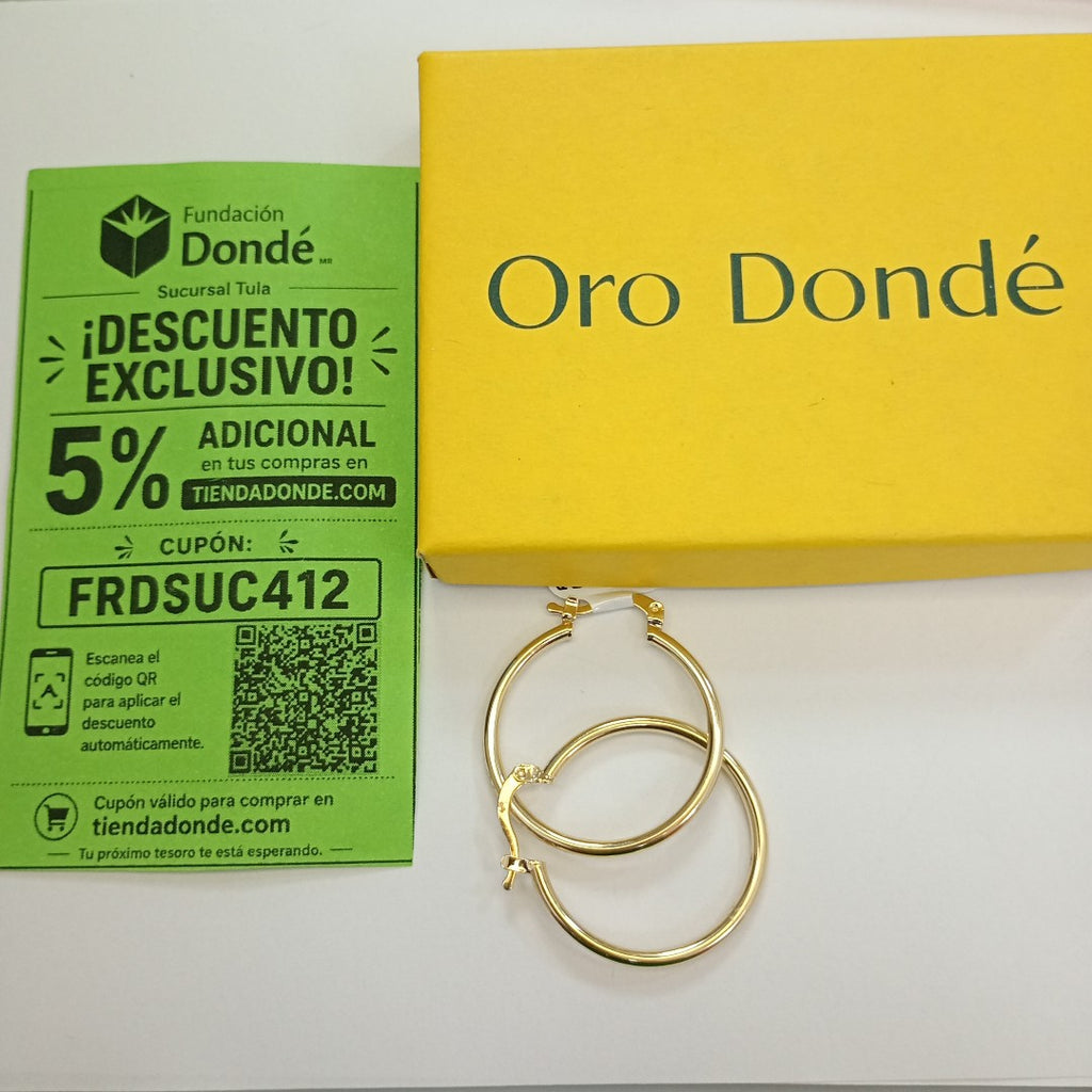 ARETES TEJIDO ARRACADAS LISAS 14K 1.6 GR (NUEVO)