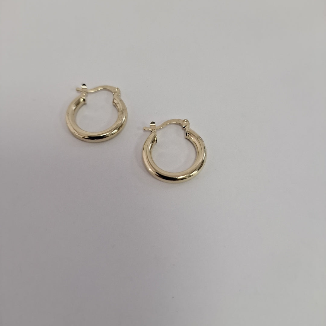 ARETES TEJIDO ARRACADAS LISAS 14K 1.6 GR (NUEVO)