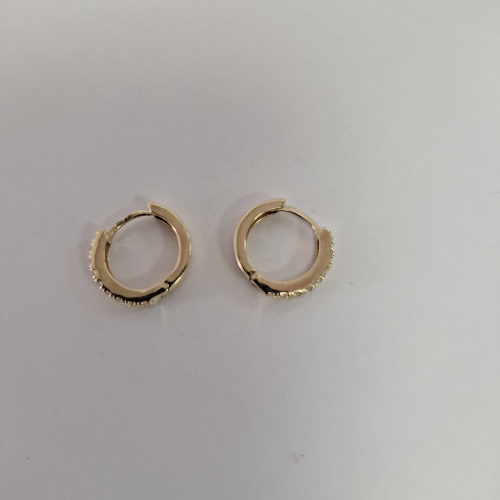 ARETES HUGGIES C CIRCONIA 14K 1.8 GR (NUEVO)