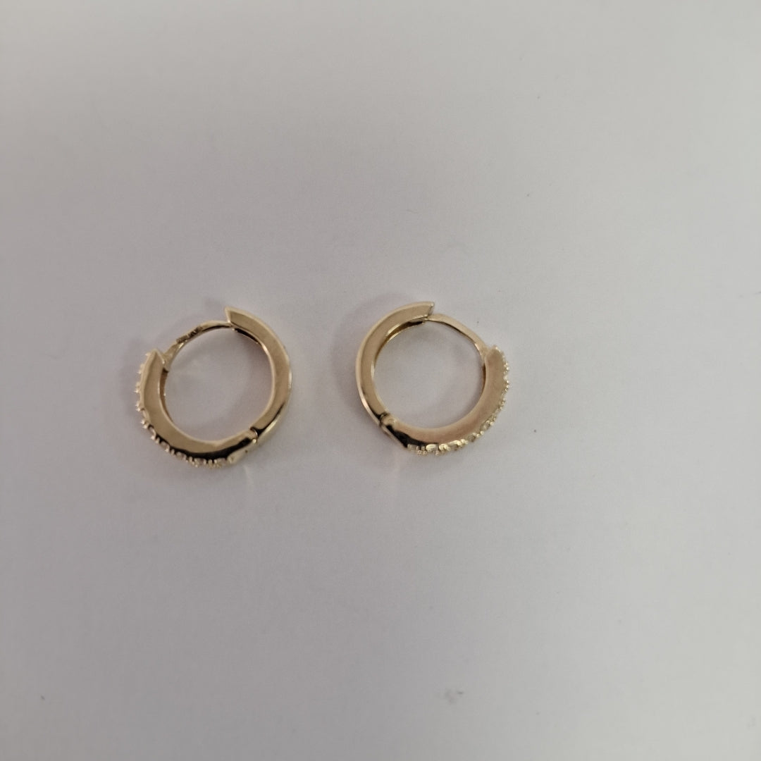 ARETES HUGGIES C CIRCONIA 14K 1.8 GR (NUEVO)