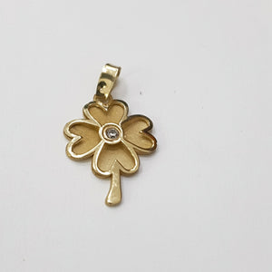 DIJE FIG TREBOL C CIRCONIA 14K 0.9 GR (NUEVO)