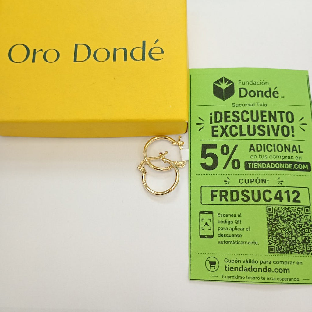 ARETES ARRACADAS ESTRIADAS 14K 1.4 GR (NUEVO)