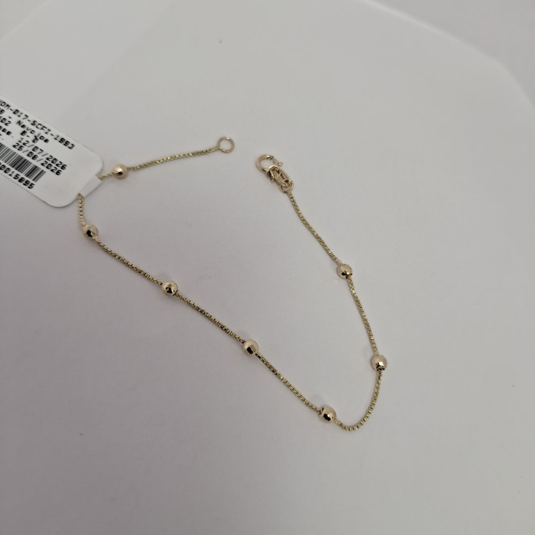 PULSERA ESPECIAL CON BOLITAS 14K 18 CM 1.4 GR (NUEVO)