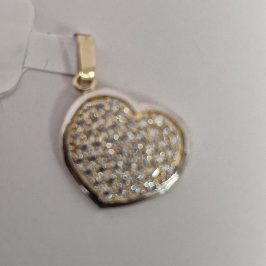 DIJE CORAZON CON CIRCONIAS 14K 1.8 GR (NUEVO)