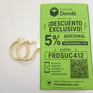 ARETES ARRACADAS LABRADAS 14K 2.1 GR (NUEVO)