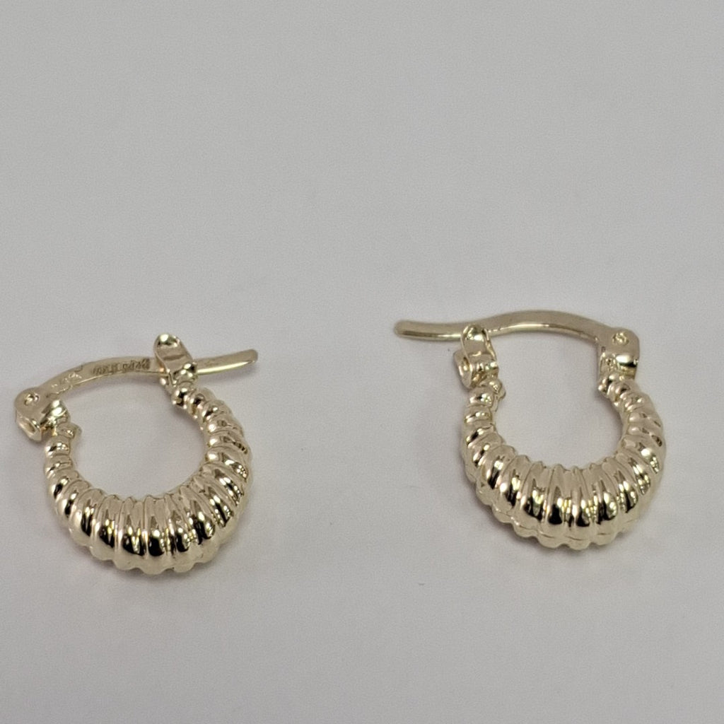 ARETES ARRACADA ESTRIADAS 14K 1.1 GR (NUEVO)