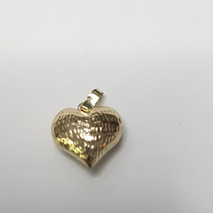 DIJE TEJIDO CORAZON LABRADO 14K 1.2 GR (NUEVO)