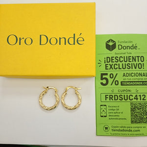 ARETES TEJIDO ARRACADAS ASTRIADAS 14K 2 GR (NUEVO)