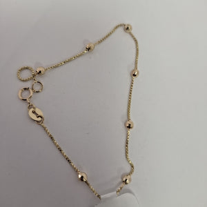 PULSERA ESPECIAL CON BOLITAS 14K 18 CM 1.4 GR (NUEVO)
