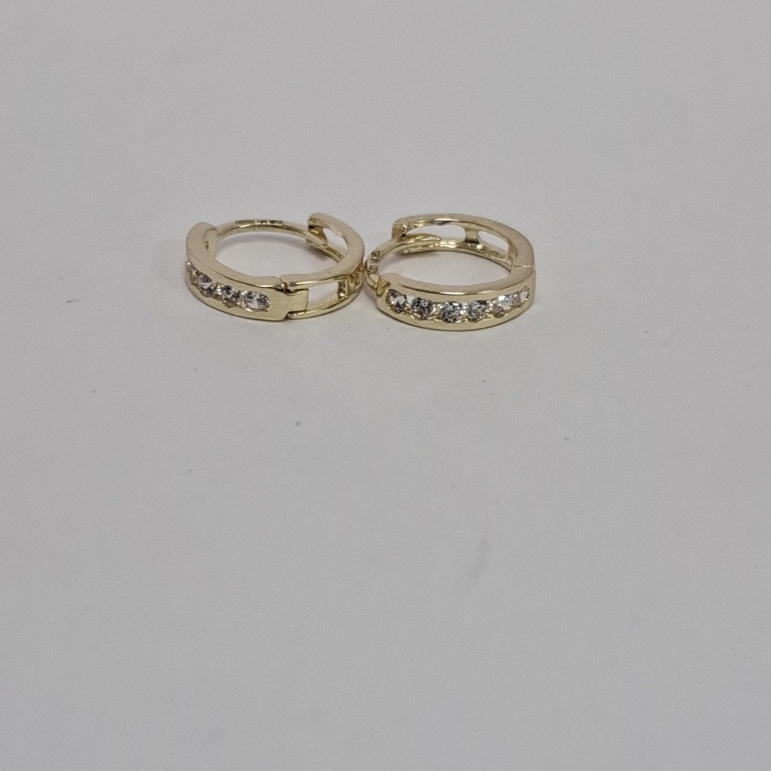 ARETES HUGGIES C CIRCONIA 14K 1.1 GR (NUEVO)