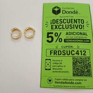 ARETES HUGGIES C CIRCONIA 14K 2.2 GR (NUEVO)