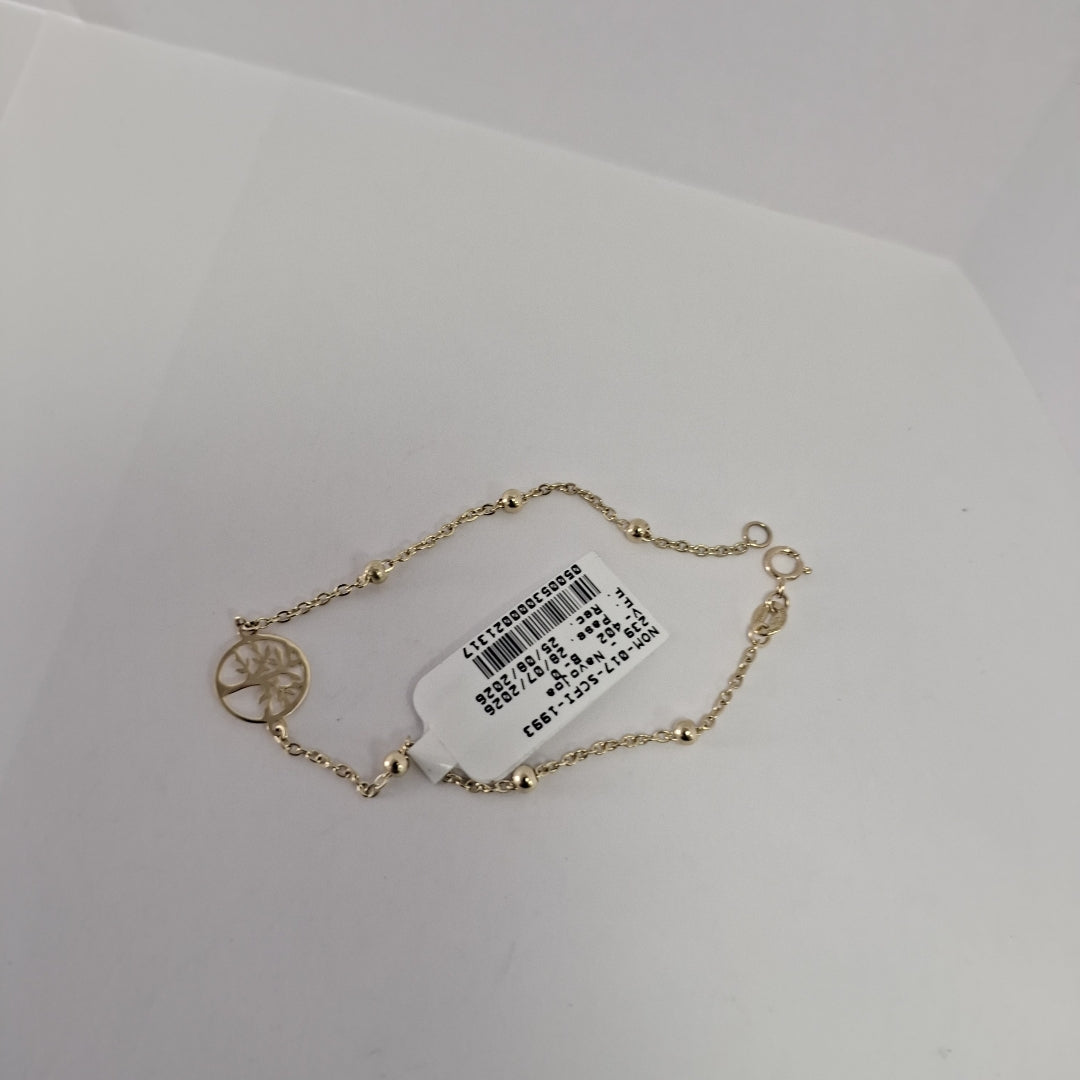 PULSERA TEJIDO ESPECIAL ARBOL 14K 18 CM 1.8 GR (NUEVO)