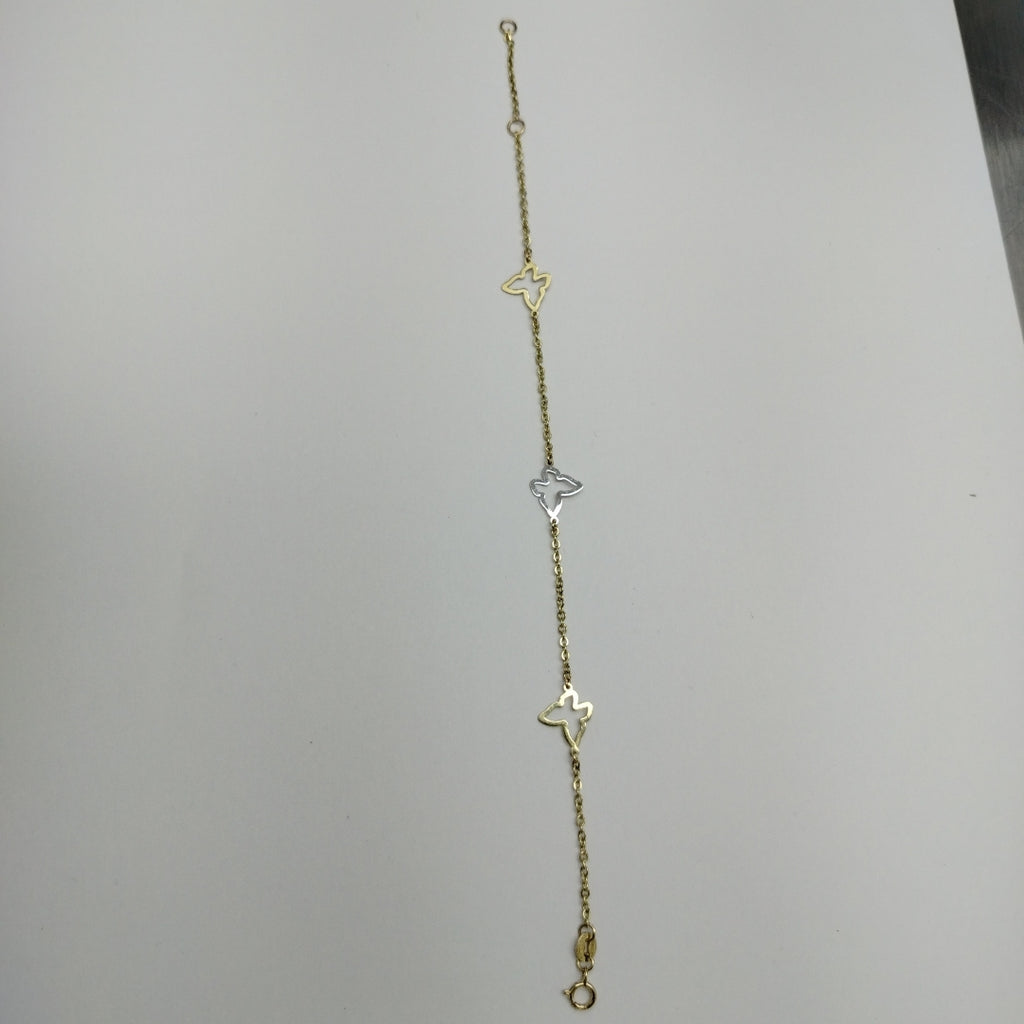 PULSERA ESPECIAL C MARIPOSAS 14K 18 CM 1.7 GR (NUEVO)
