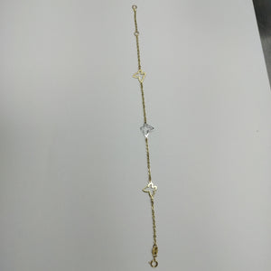 PULSERA ESPECIAL C MARIPOSAS 14K 18 CM 1.7 GR (NUEVO)