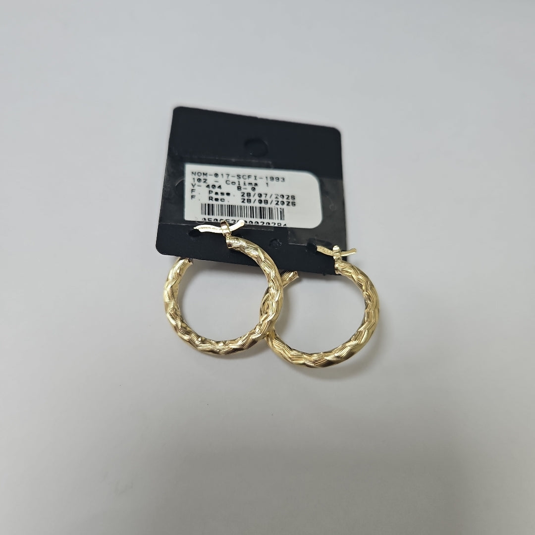 ARETES TEJIDO ARRACADA LABRADA 14K 2.6 GR (NUEVO)
