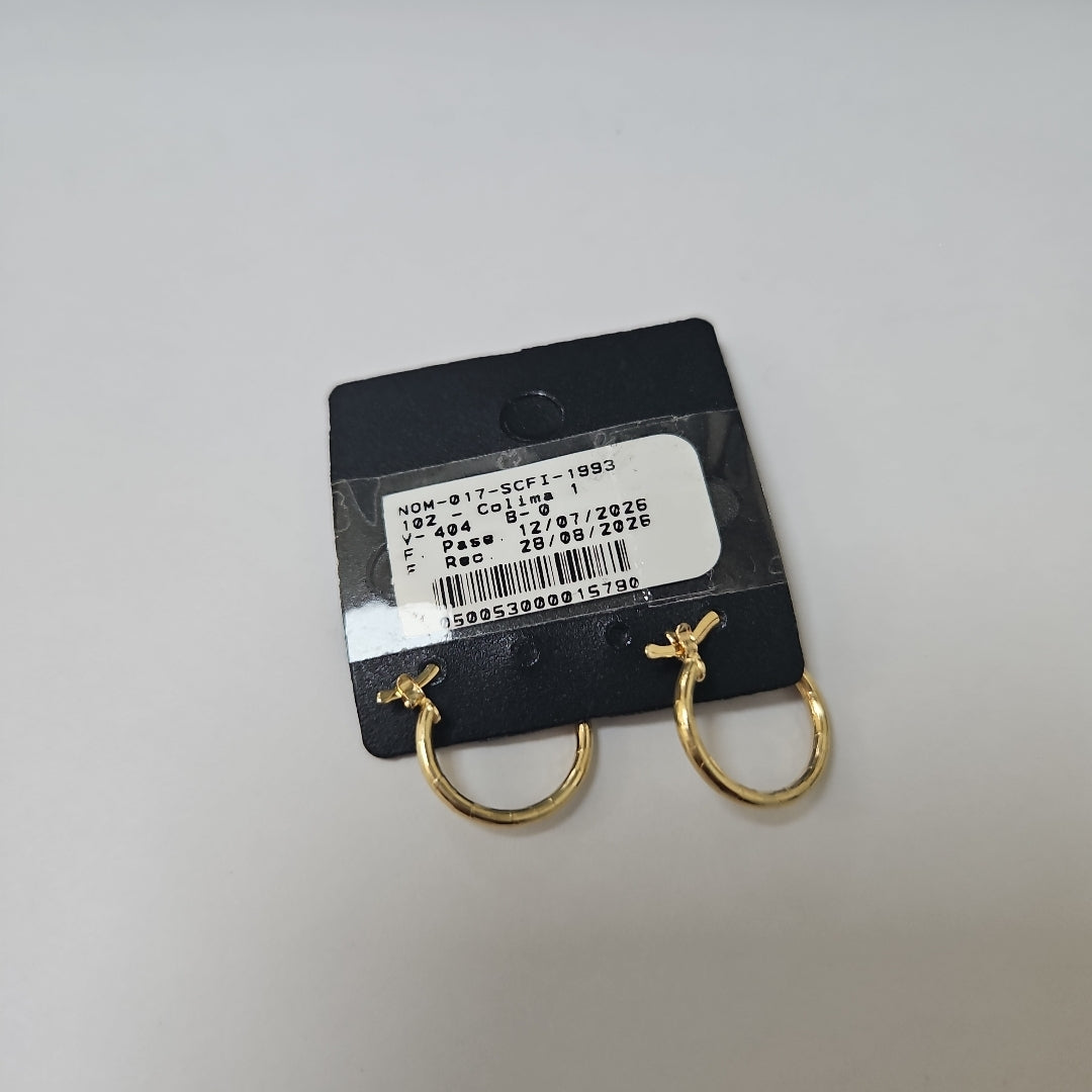 ARETES ARRACADAS ESTRIADAS 14K 1.4 GR (NUEVO)