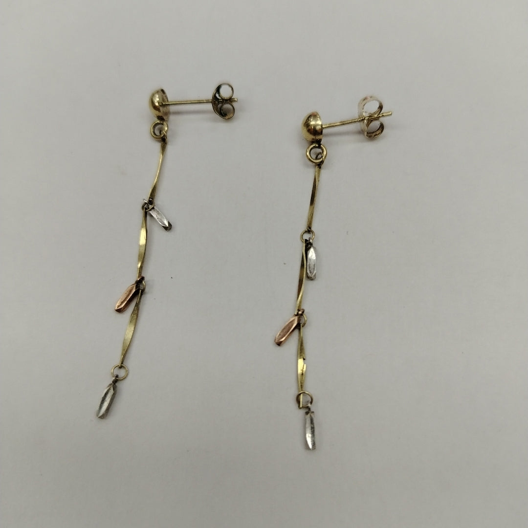 BROQUELES PAR ORO, ORO COMBINADO 14 K 1.5 GRMS (SEMINUEVO)