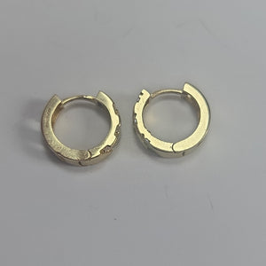ARETES HUGGIES CON CIRCONIAS 14K 2.3 GR (NUEVO)