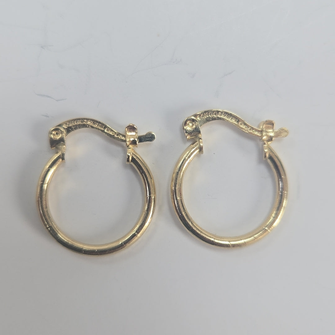 ARETES ARRACADAS ESTRIADAS 14K 1.4 GR (NUEVO)