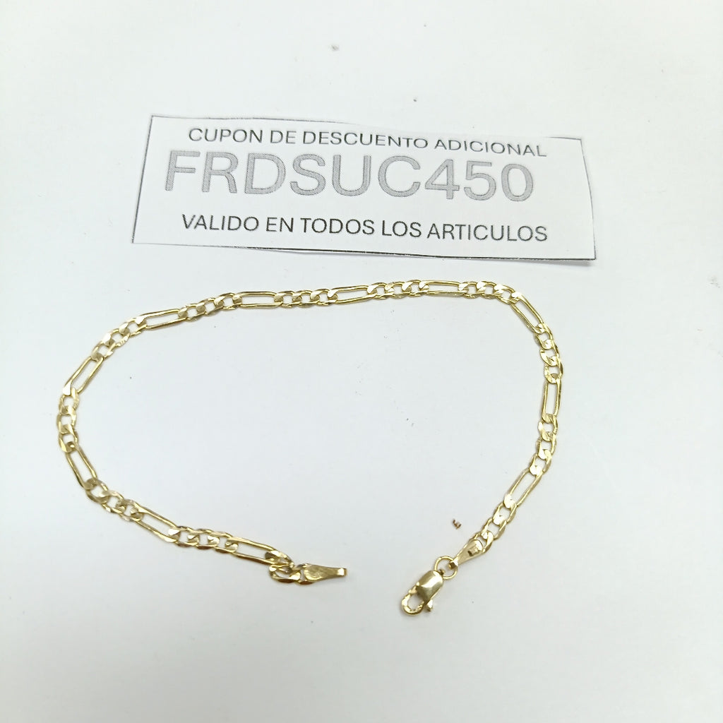 PULSERA TEJIDO 3X1 14K 21 CM 3 GR (NUEVO)