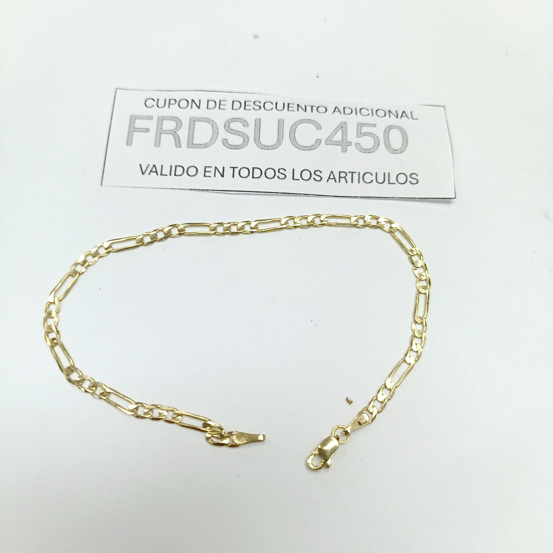 PULSERA TEJIDO 3X1 14K 21 CM 3 GR (NUEVO)
