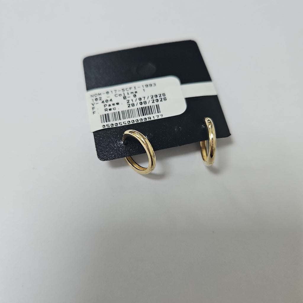 ARETES HUGGIES LISAS 14K 1.5 GR (NUEVO)