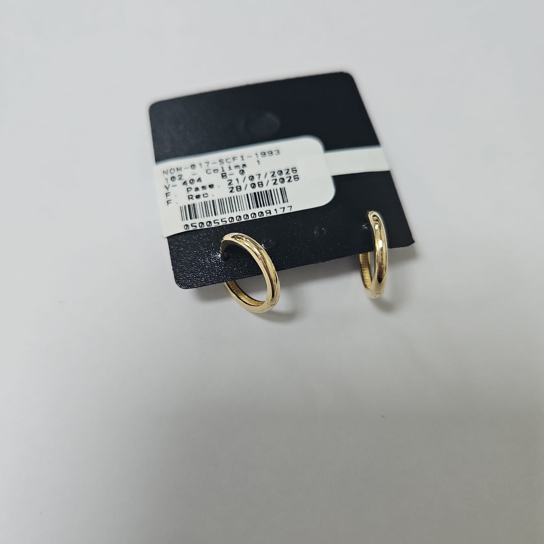 ARETES HUGGIES LISAS 14K 1.5 GR (NUEVO)