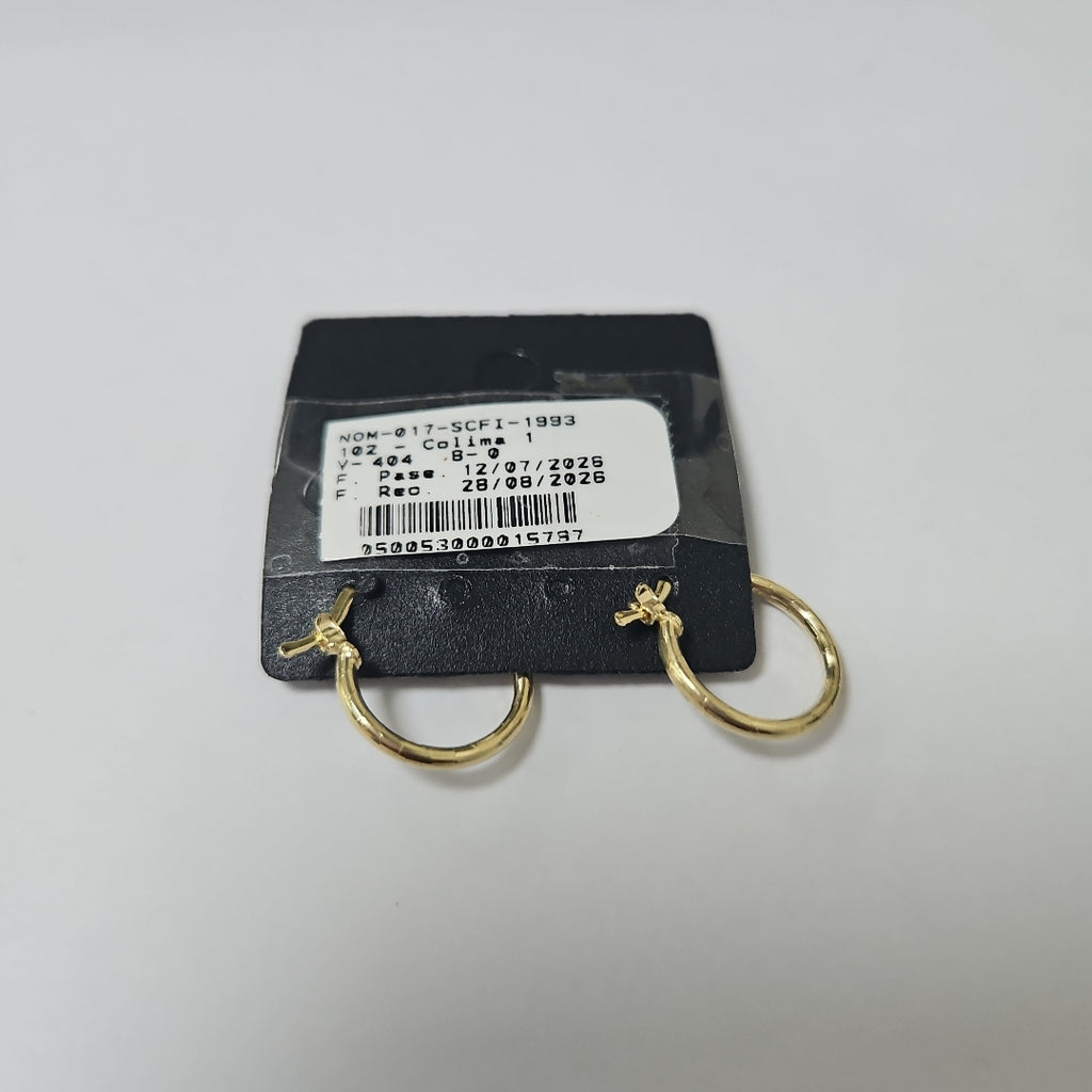 ARETES ARRACADAS ESTRIADAS 14K 1.4 GR (NUEVO)