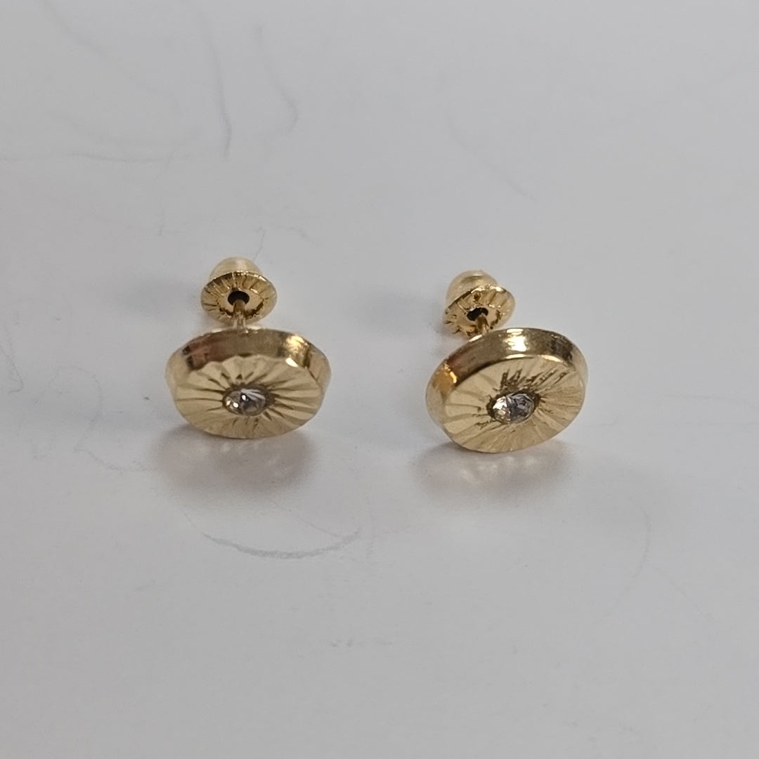 BROQUELES BROQUEL FIG BOTON C CIRCONIA 14K 0.2916 GR (NUEVO)