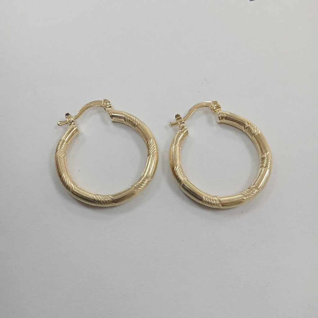 ARETES TEJIDO ARRACADAS BISELADAS 14K 3.8 GR (NUEVO)