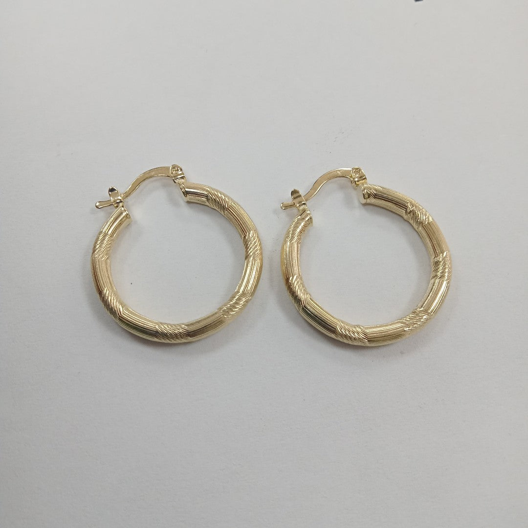 ARETES TEJIDO ARRACADAS BISELADAS 14K 3.8 GR (NUEVO)