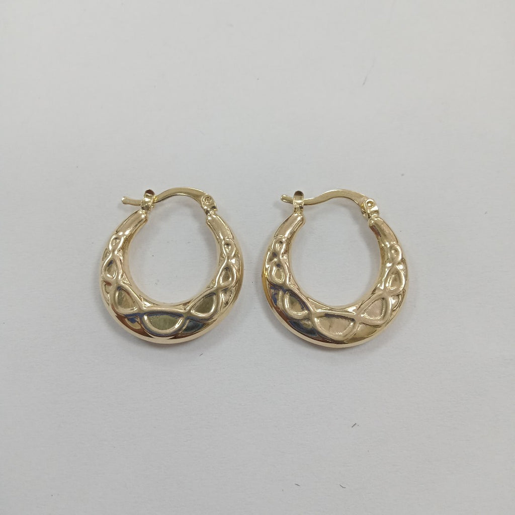 ARETES TEJIDO ARRACADAS CON FIGURA 14K 2.2 GR (NUEVO)
