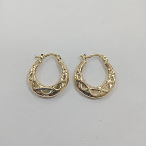 ARETES TEJIDO ARRACADAS CON FIGURA 14K 2.2 GR (NUEVO)