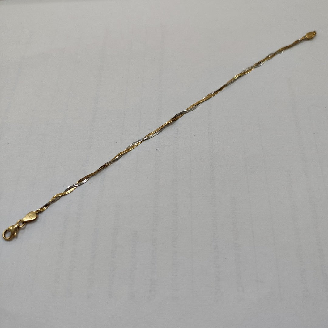 PULSERA ORO COMBINADO 14 K 1.6 GRMS (SEMINUEVO)