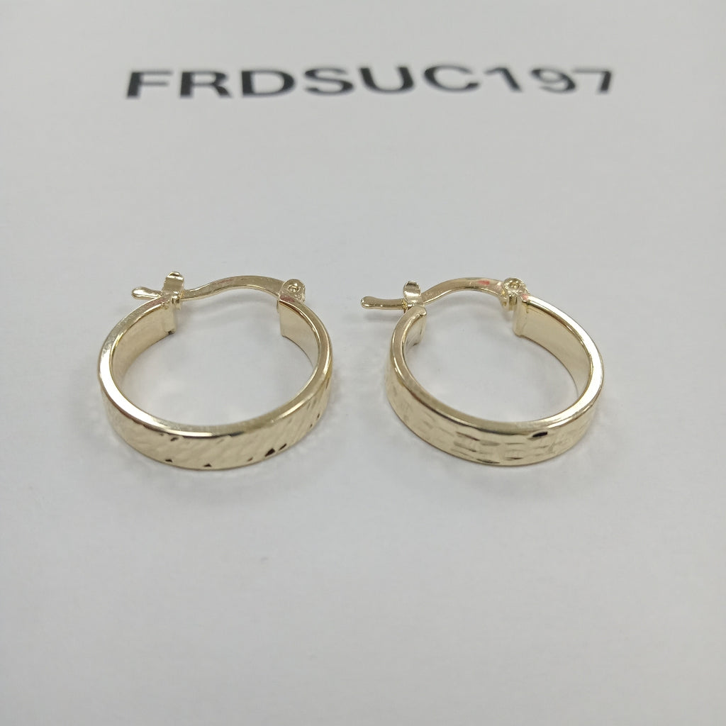 ARETES TEJIDO ARRACADAS LABRADAS 14K 1.5 GR (NUEVO)