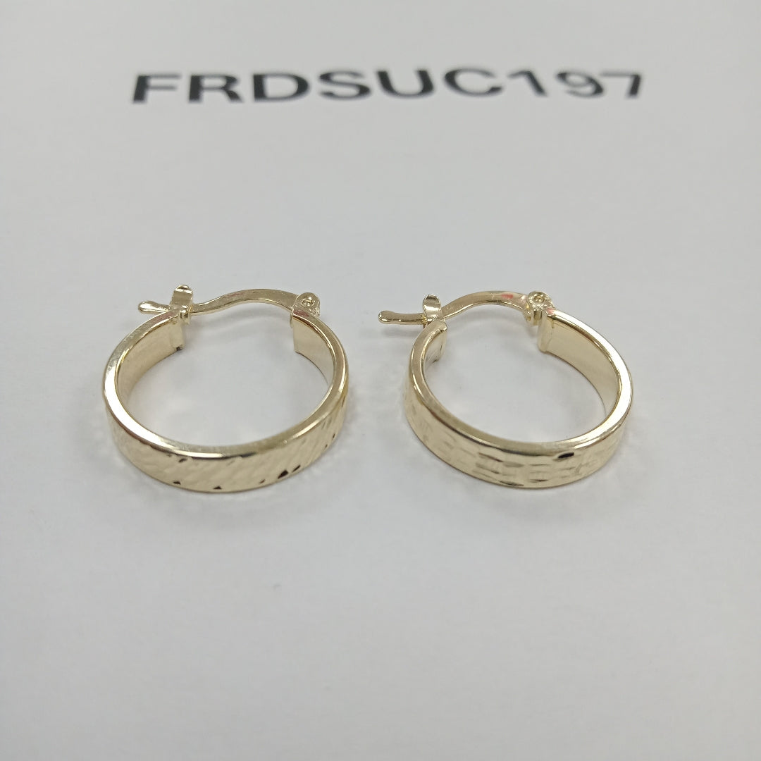 ARETES TEJIDO ARRACADAS LABRADAS 14K 1.5 GR (NUEVO)