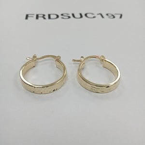 ARETES TEJIDO ARRACADAS LABRADAS 14K 1.5 GR (NUEVO)