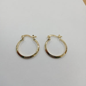 ARETES TEJIDO ARRACADAS LISAS 14K 1.2 GR (NUEVO)