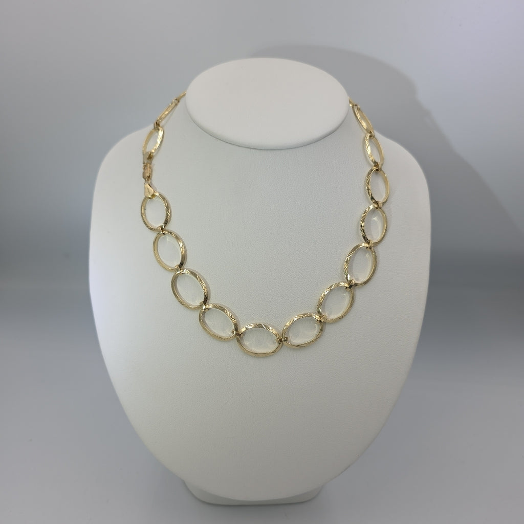 CADENA GARGANTILLA AROS OVALADOS 14K 55 CM 11 GR (NUEVO)